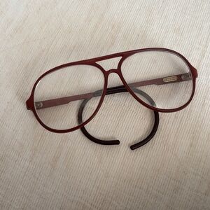 Burgundy Aviator Glasses